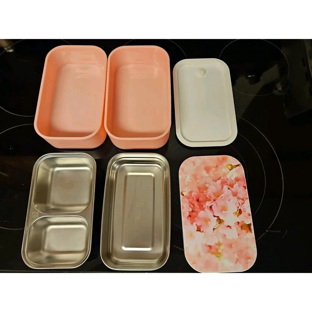 Sakura Cherry Blossoms Stainless Steel Double-Layer Bento Box Lunch Box